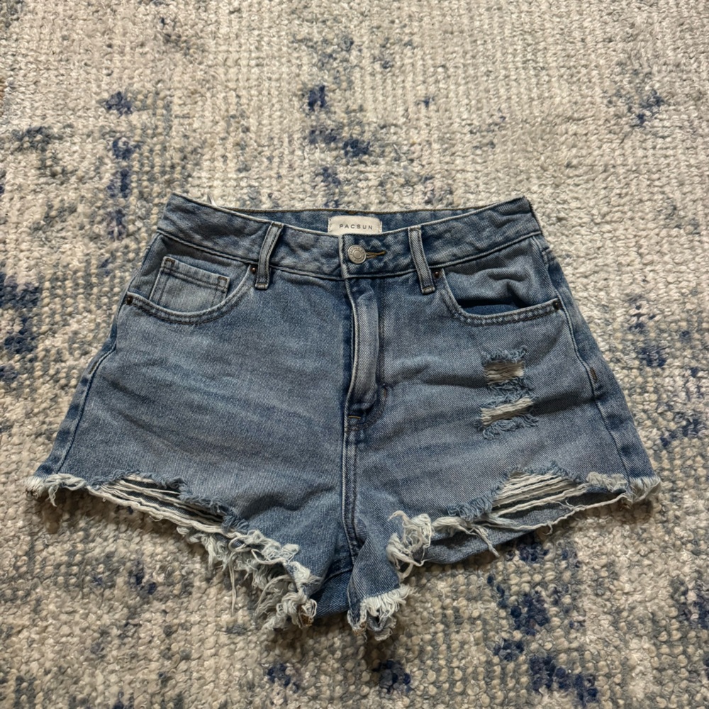 High-Waisted Distressed PacSun Jean Shorts